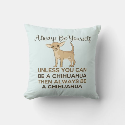 常に自分自身Chihuahuaブルー クッション (正面)