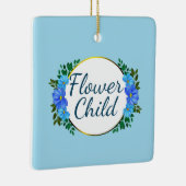 常に花の子の青の植物フローラ セラミックオーナメント (右)