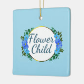 常に花の子の青の植物フローラ セラミックオーナメント (左)