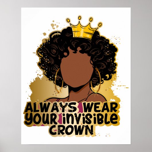 常に衣服あなたの目に見えないクラウンブラッククイーンズガール ポスター (正面)