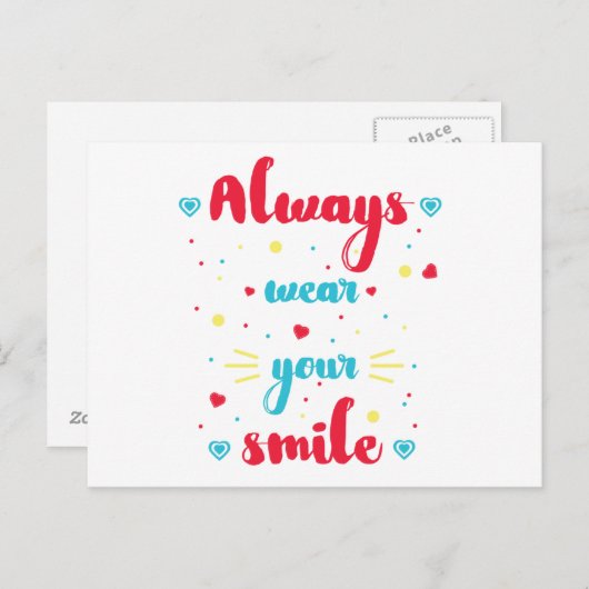 常に衣服のスマイルやる気を起こさせる引用文はがき ポストカード (正面/裏面)