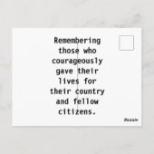 常に覚えていて、決して忘れない 2025年追悼記念日 ポストカード (裏面)