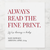 常に読プリント素晴らしの発表 ワインラベル (シングルラベル)