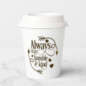 常に謙虚で親切なハートと矢印 紙コップ (裏面)