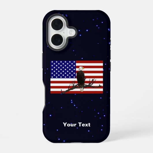 常に警戒するハクトウワシ iPhone 16ケース (裏面)
