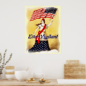 「常に警戒する」ヴィンテージ愛国的ポスター ポスター (キッチン)