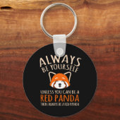 常に赤いパンダかわいいペット動物のパンドラの恋人になる キーホルダー (正面)