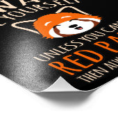 常に赤いパンダかわいいペット動物のパンドラの恋人になる フォトプリント            (角)