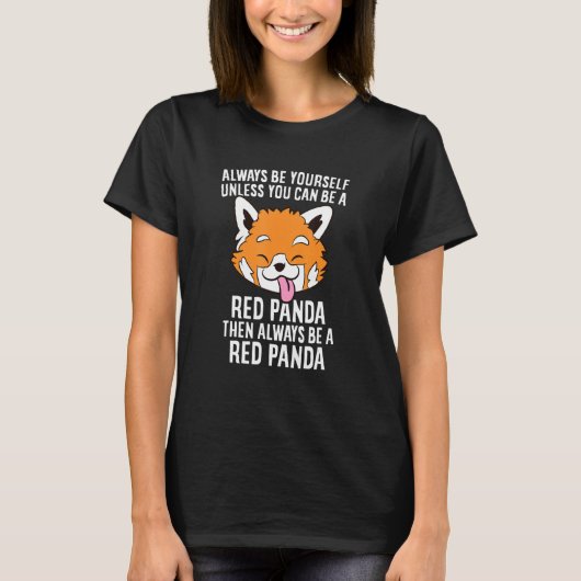 常に赤パンダかわいい赤パンダ Tシャツ (正面)