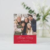 常に赤メリー色のミニマル写真 シーズンポストカード (スタンド正面)