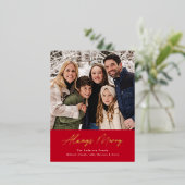 常に赤メリー色のミニマル写真 箔シーズンポストカード (立ち正面)