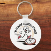 常に走の背後 – ラテコマーおもしろいデザイン キーホルダー (正面)