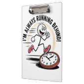 常に走の背後 – ラテコマーおもしろいデザイン クリップボード (左)