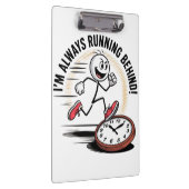 常に走の背後 – ラテコマーおもしろいデザイン クリップボード (右)