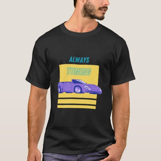 常に車をチューニング Tシャツ (正面)