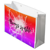 常に輝くやる気を起こさせるピンク、紫オレンジ ラージペーパーバッグ (正面アングル)