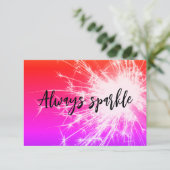 常に輝くスパーラーのピンクの紫のオレンジ サンキューカード (スタンド正面)