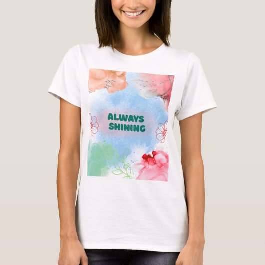 常に輝くフローラルアート 女性用Tシャツ Tシャツ (正面)