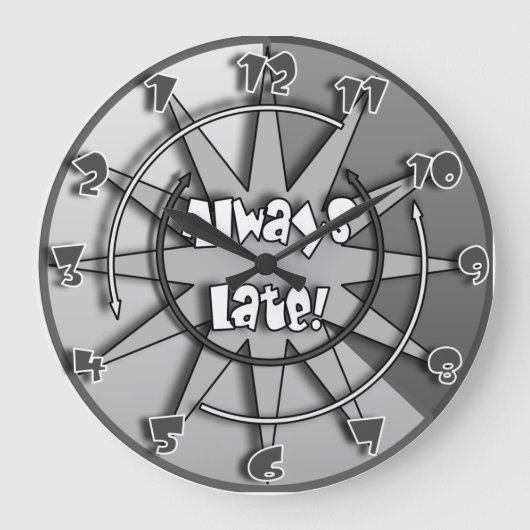 "常に遅い"時熱狂する計の混合#5 ラージ壁時計 (正面)