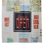 常に開いているやる気を起こさせる感動的、 シャワーカーテン (正面)