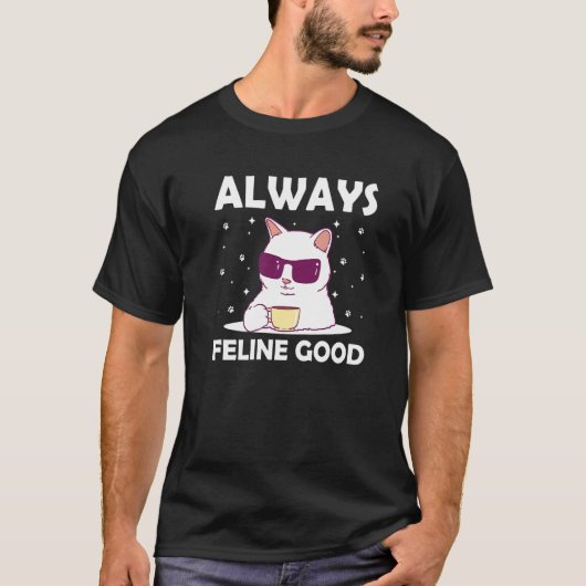 常に陽気なネコ好き ポジティブさ 子猫 プレ Tシャツ (正面)