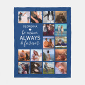 常に青い写真と永遠のコラージュ フリースブランケット (正面)