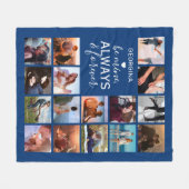 常に青い写真と永遠のコラージュ フリースブランケット (正面(横))