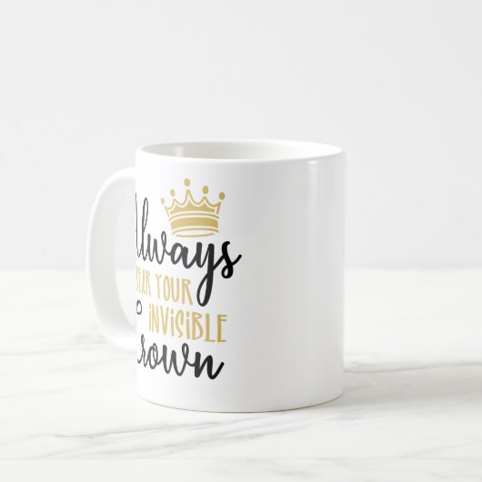 常に非表示のクラウンを衣服感動的/ コーヒーマグカップ (正面左)