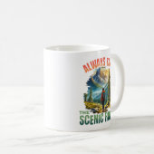 常に風光明媚なルートを取る コーヒーマグカップ (正面右)