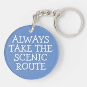 常に風光明媚なルートモーターホームキャンピングRVを取る キーホルダー (裏面)