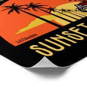 常に風光明媚なルート日没の大通りを取る ポスター (角)