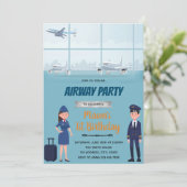 常に飛行機の誕生日テーマ招待状 招待状 (スタンド正面)