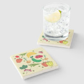 常に食べあなたの野菜の石コースター ストーンコースター (横)