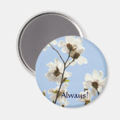 常に！マグネットホワイトマグノリア花スプリングタイム マグネット (正面/裏面)