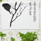 常にBirdsとのハート引用文の友人 キッチンタオル (折り畳み)