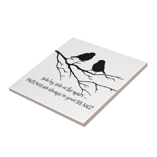 常にBirdsとのハート引用文の友人 タイル (側面)