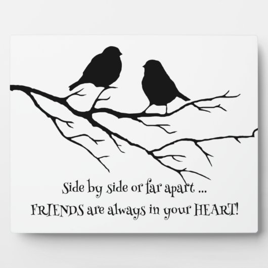 常にBirdsとのハート引用文の友人 フォトプラーク (正面)