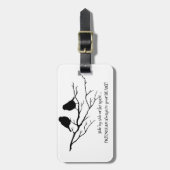 常にBirdsとのハート引用文の友人 ラゲッジタグ (正面縦)