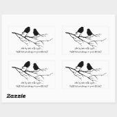 常にBirdsとのハート引用文の友人 長方形シール (シート)