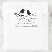常にBirdsとのハート引用文の友人 長方形シール (バッグ)