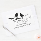 常にBirdsとのハート引用文の友人 長方形シール (封筒)