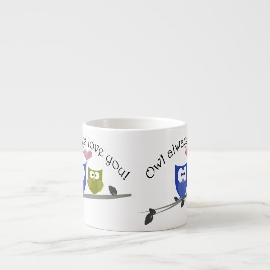 常のフクロウ愛のかわいいフクロウのエスプレッソのマグ エスプレッソカップ (正面)