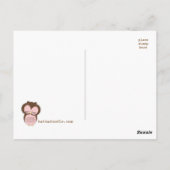 常のフクロウ愛甘いカップルの郵便はがき ポストカード (裏面)