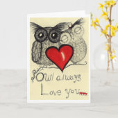 常のフクロウ愛… (あなたのlovのための挨拶状 カード (黄色い花)