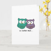 常のフクロウ愛 カード (黄色い花)