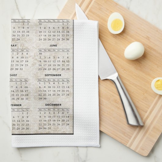 常のフクロウ愛、2013台所タオルをカレンダーに記録します キッチンタオル (四つ折り)