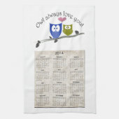 常のフクロウ愛、2013台所タオルをカレンダーに記録します キッチンタオル (縦)