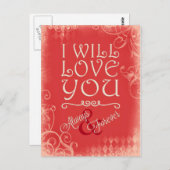 常の赤いヴィンテージは永久に愛し、 ポストカード (正面/裏面)