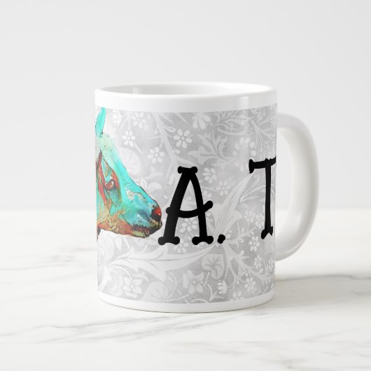 常もっとも偉大にヤギのマグカップカラフルのヤギ ジャンボコーヒーマグカップ (正面右)