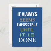 常やる気を起こさせるに不可能に思える引用文 ポストカード (正面/裏面)